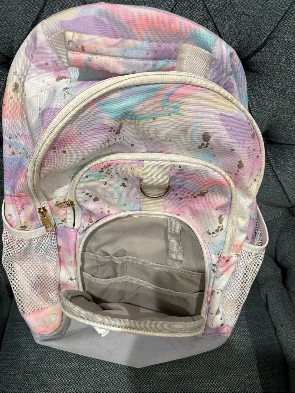 Pottery Barn Teen *Limited Edition* Pastel Swirl Backpack with Gold Accents